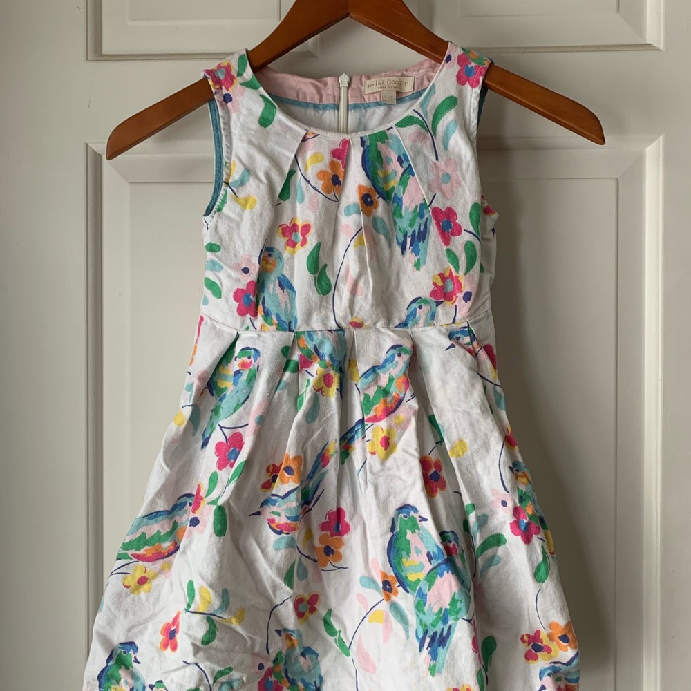 Girls Mini Boden Bird Dress
